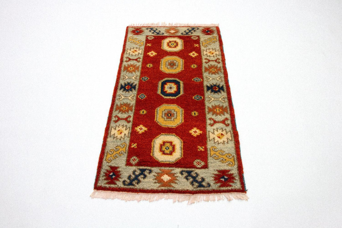 Alfombra oriental - 125 x 64 cm - rojo