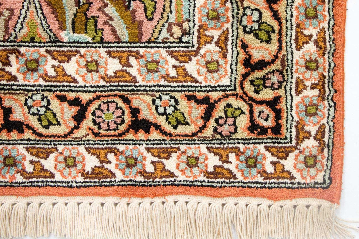 Alfombra de pasillo Alfombra de seda - Seda de Cachemira - 313 x 82 cm - multicolor