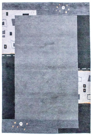 Alfombra de Nepal - 180 x 124 cm - plata