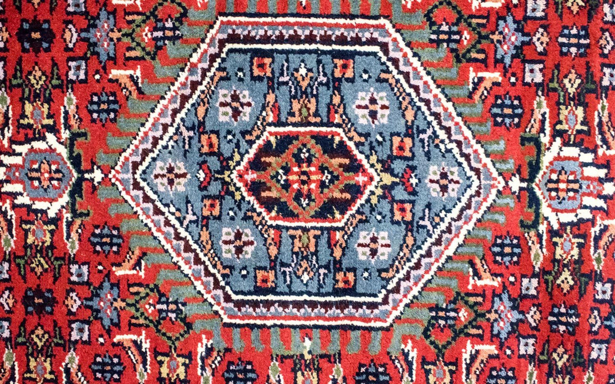 Alfombra oriental - 90 x 60 cm - rojo