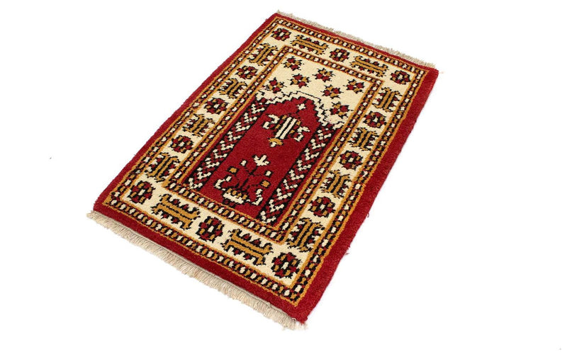 Alfombra oriental - 90 x 60 cm - rojo