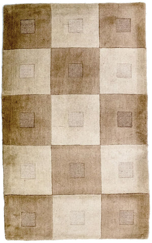 Alfombra de lana - 148 x 90 cm - multicolor