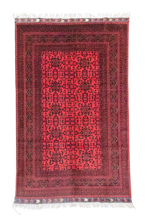 Alfombra afgana - Kunduz - 300 x 198 cm - rojo