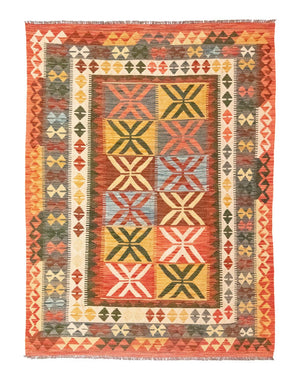 Alfombra Kelim - Oriental - 205 x 150 cm - naranja