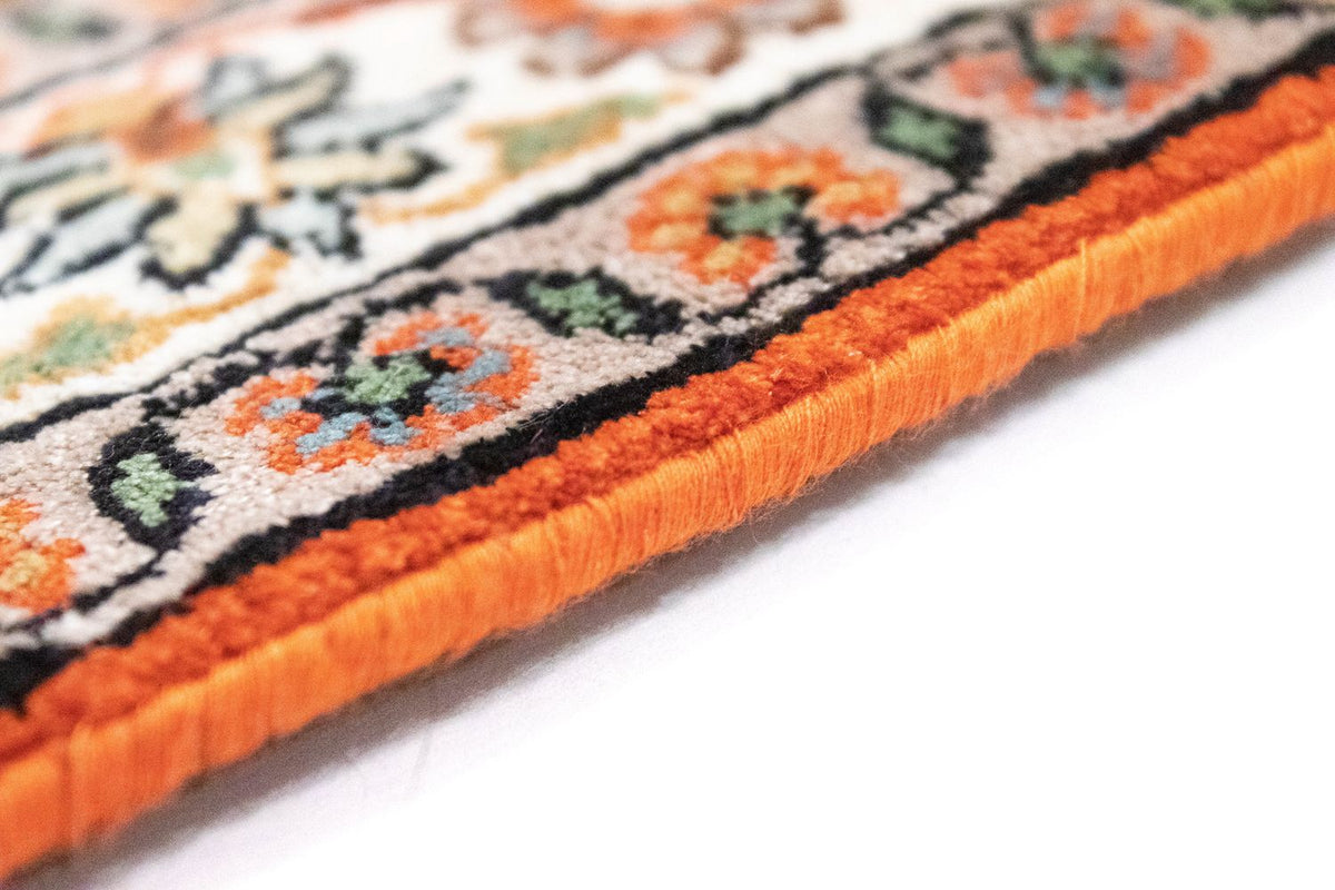 Alfombra de pasillo Alfombra de seda - Seda de Cachemira - 177 x 61 cm - naranja