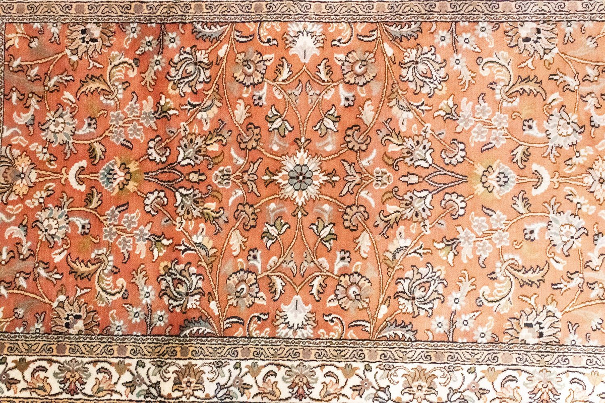 Alfombra de seda - Seda de Cachemira - 122 x 76 cm - naranja