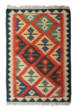 Alfombra Kelim - Oriental - 92 x 62 cm - multicolor