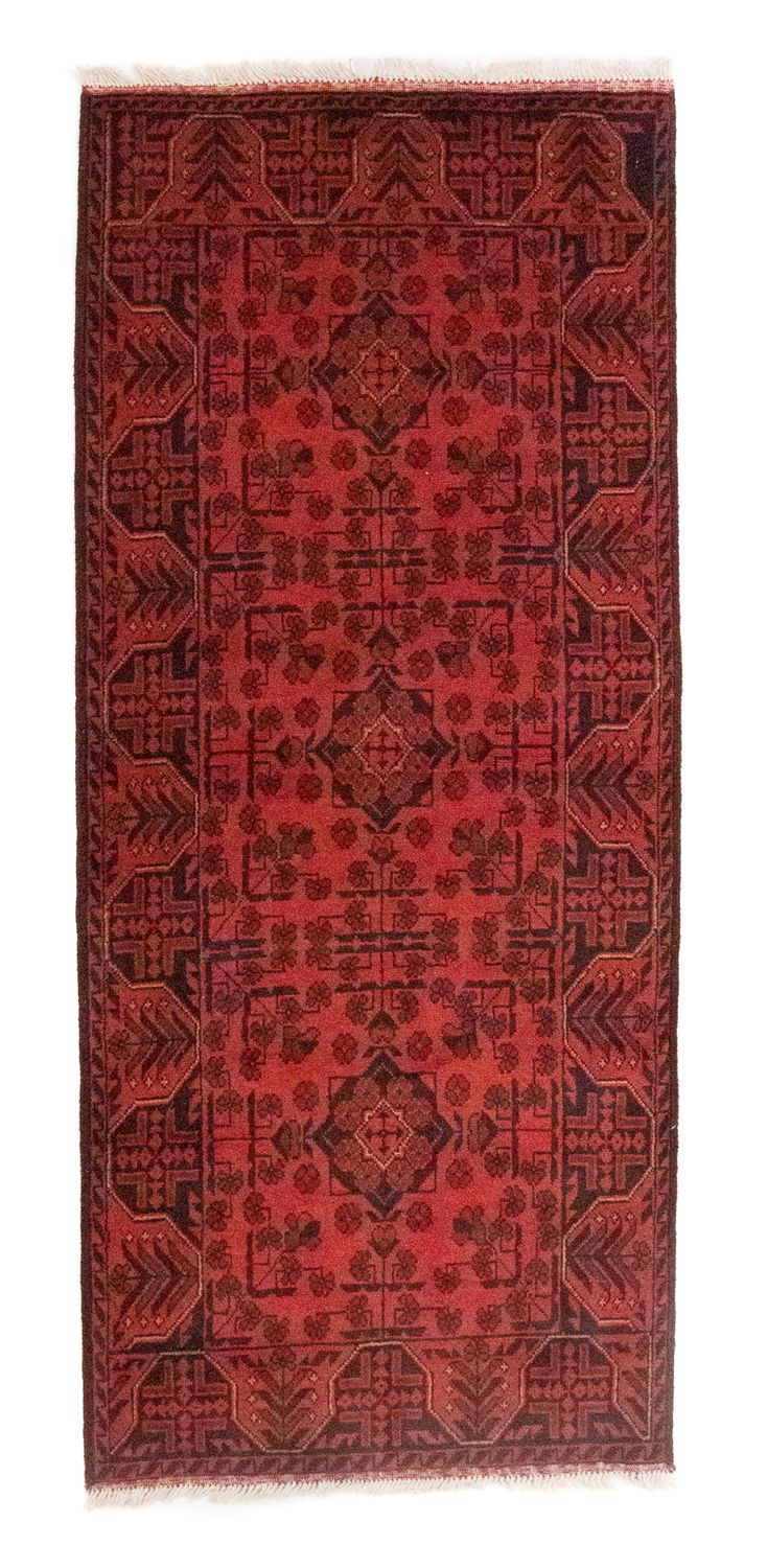 Alfombra de pasillo Alfombra afgana - Kunduz - 189 x 75 cm - rojo