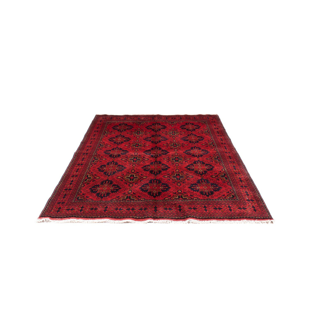 Alfombra afgana - Kunduz - 200 x 156 cm - rojo oscuro