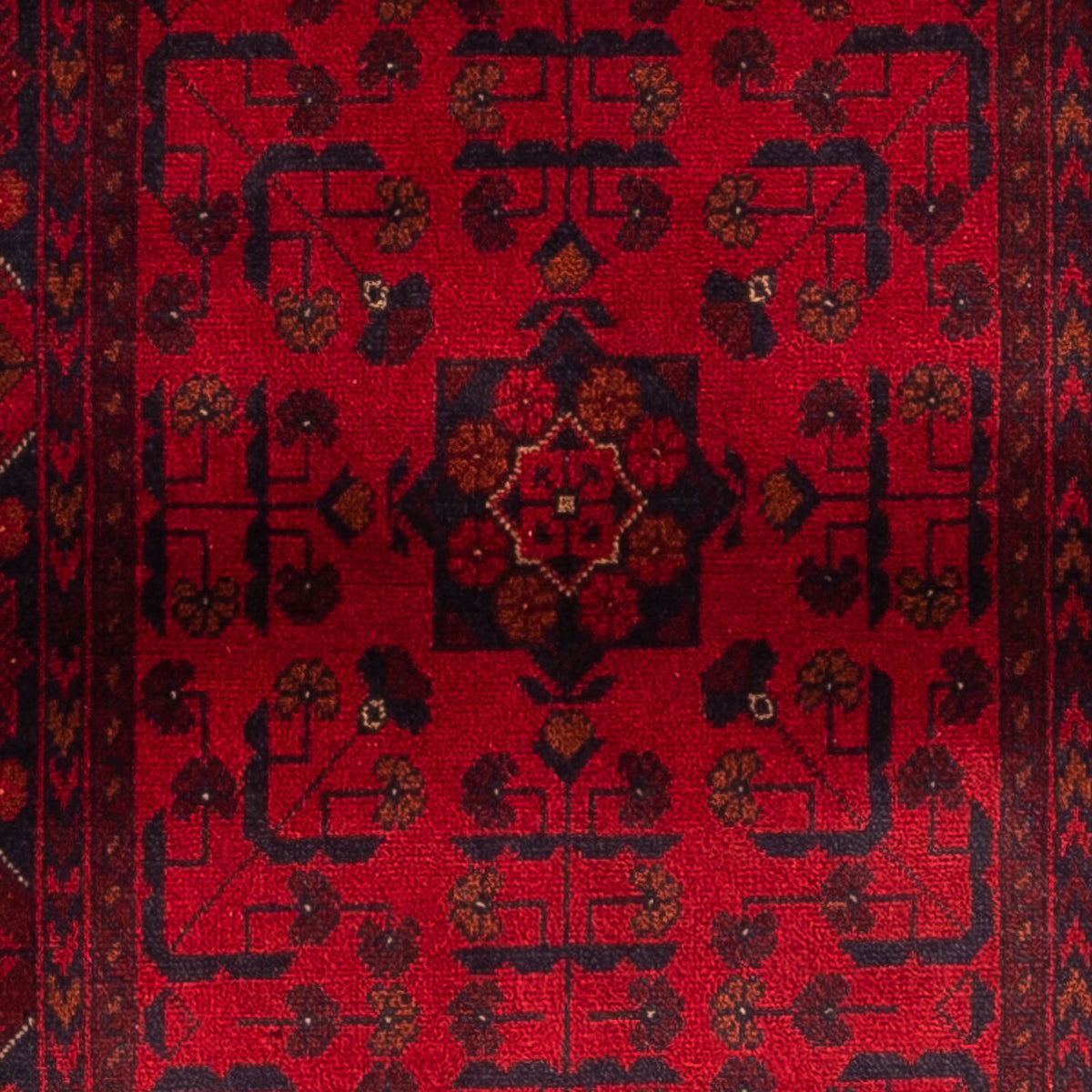 Alfombra de pasillo Alfombra afgana - Kunduz - 299 x 82 cm - rojo oscuro
