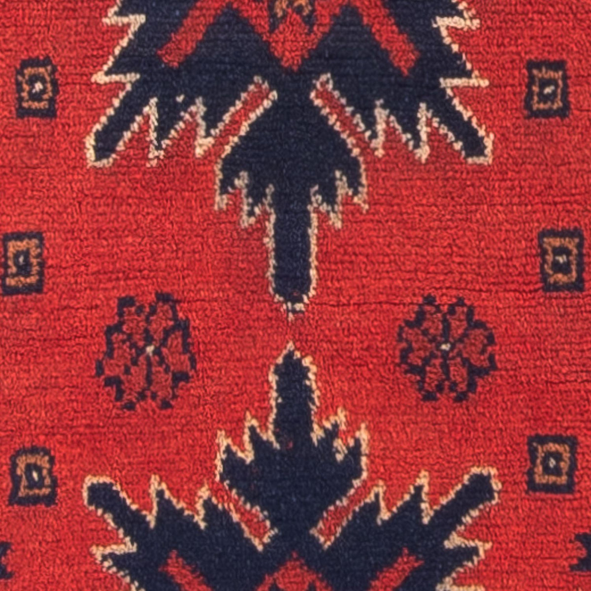 Alfombra afgana - Kunduz - 98 x 49 cm - rojo oscuro