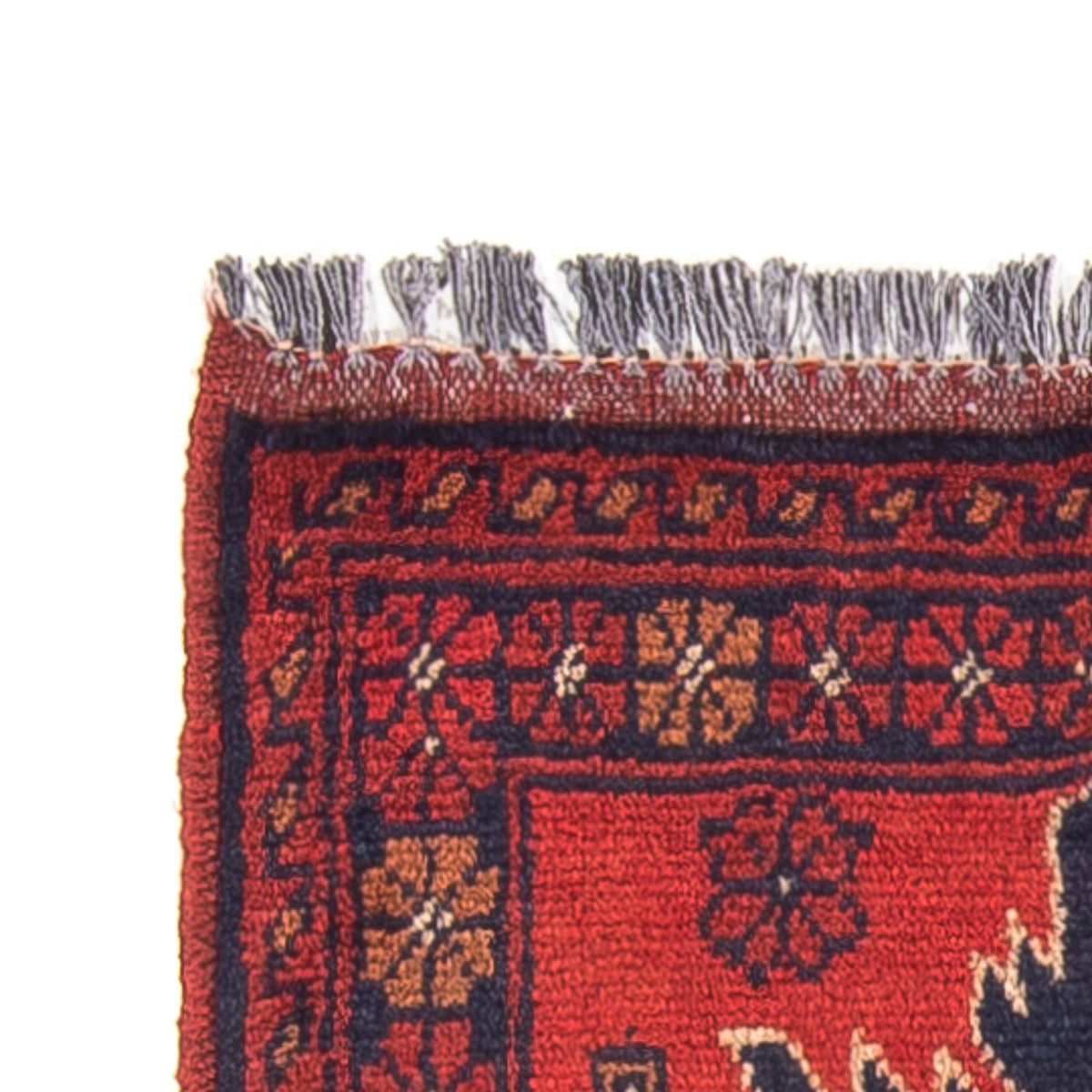 Alfombra afgana - Kunduz - 98 x 49 cm - rojo oscuro