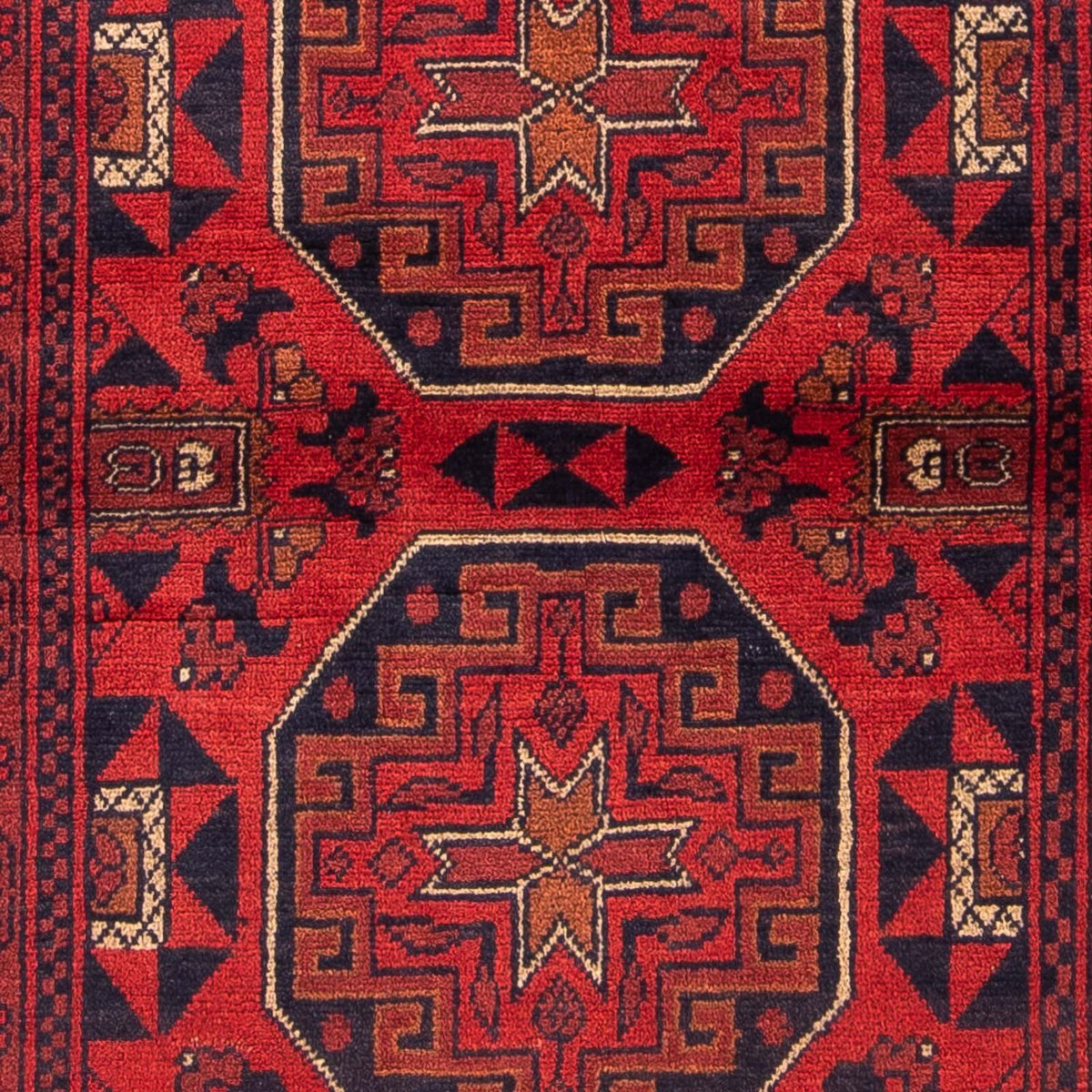 Alfombra afgana - Kunduz - 146 x 102 cm - rojo oscuro