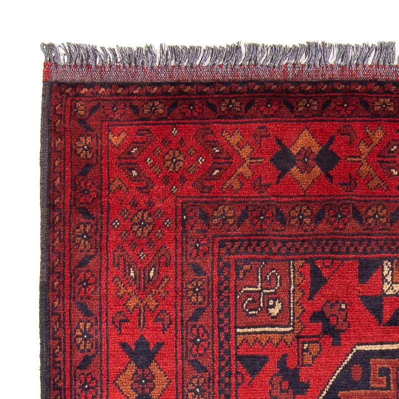 Alfombra afgana - Kunduz - 146 x 102 cm - rojo oscuro