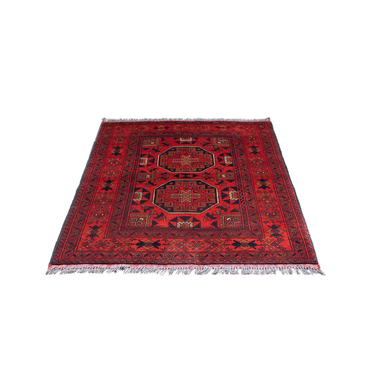Alfombra afgana - Kunduz - 146 x 102 cm - rojo oscuro