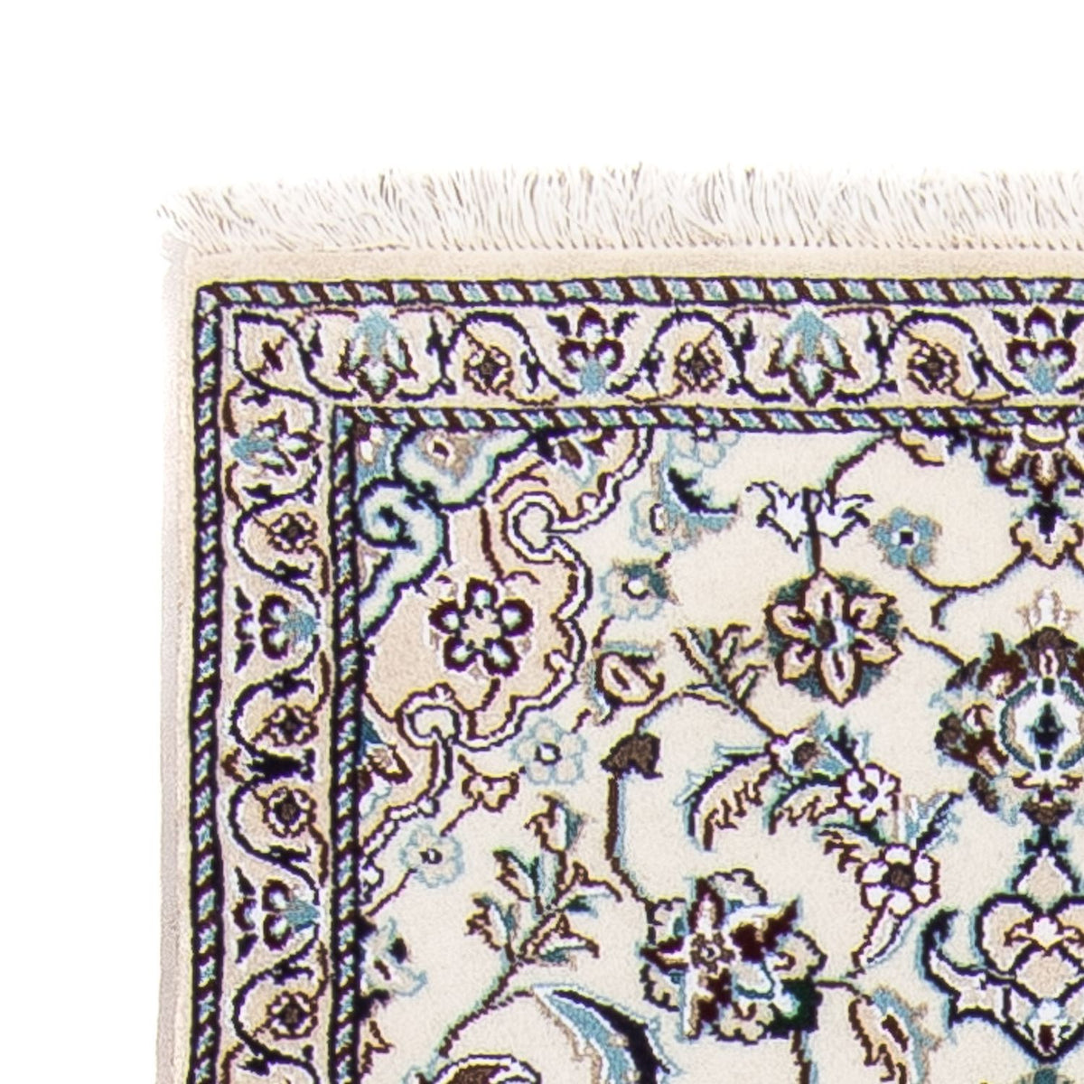 Alfombra de pasillo Alfombra Persa - Nain - Real - 196 x 63 cm - beige