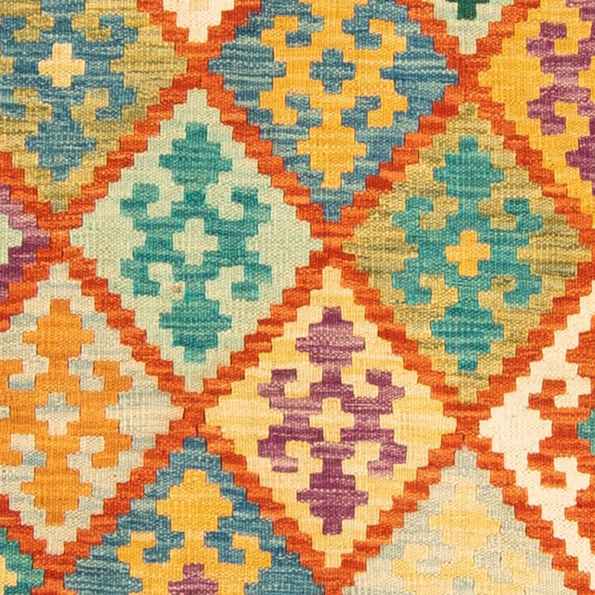 Alfombra de pasillo Alfombra Kelim - Splash - 297 x 86 cm - multicolor