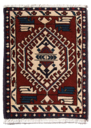 Alfombra persa - Nómada - 54 x 40 cm - multicolor