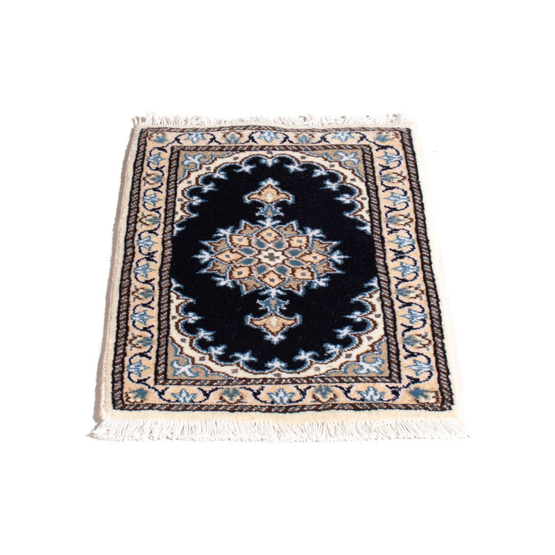 Alfombra persa - Nain - 60 x 40 cm - azul oscuro