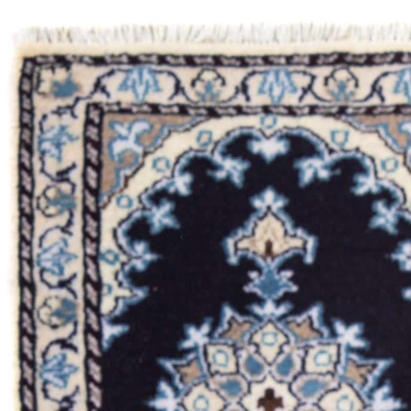 Alfombra persa - Nain - 60 x 40 cm - azul oscuro