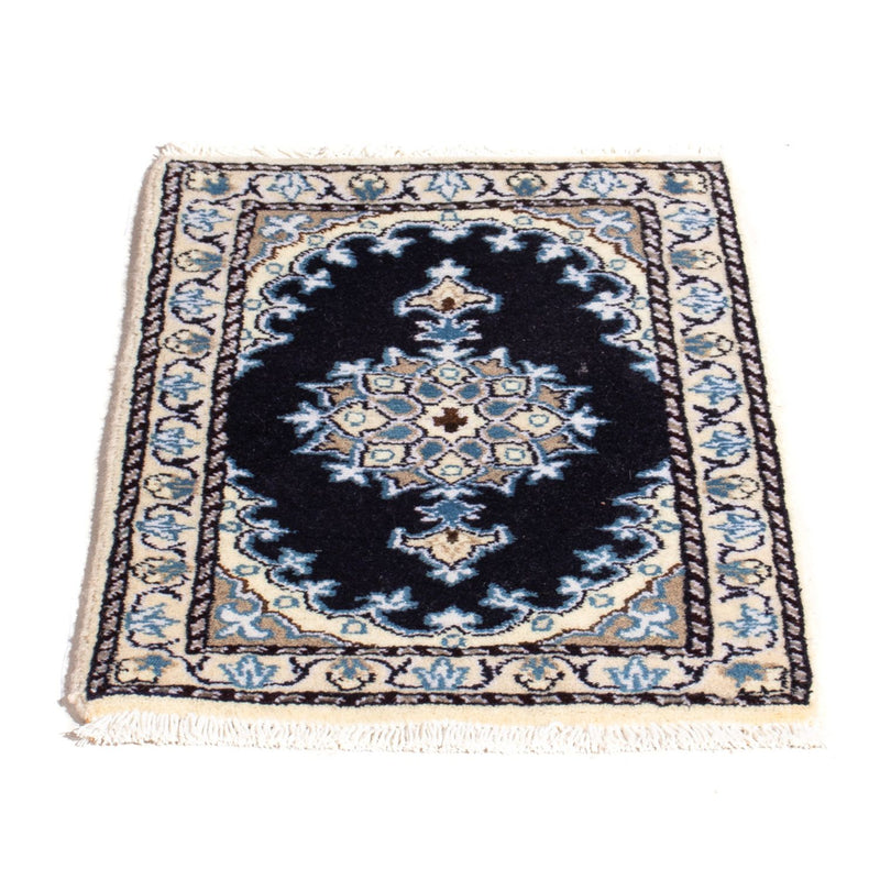 Alfombra persa - Nain - 60 x 40 cm - azul oscuro
