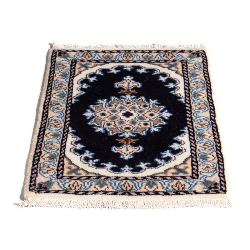Alfombra persa - Nain - 60 x 40 cm - azul oscuro