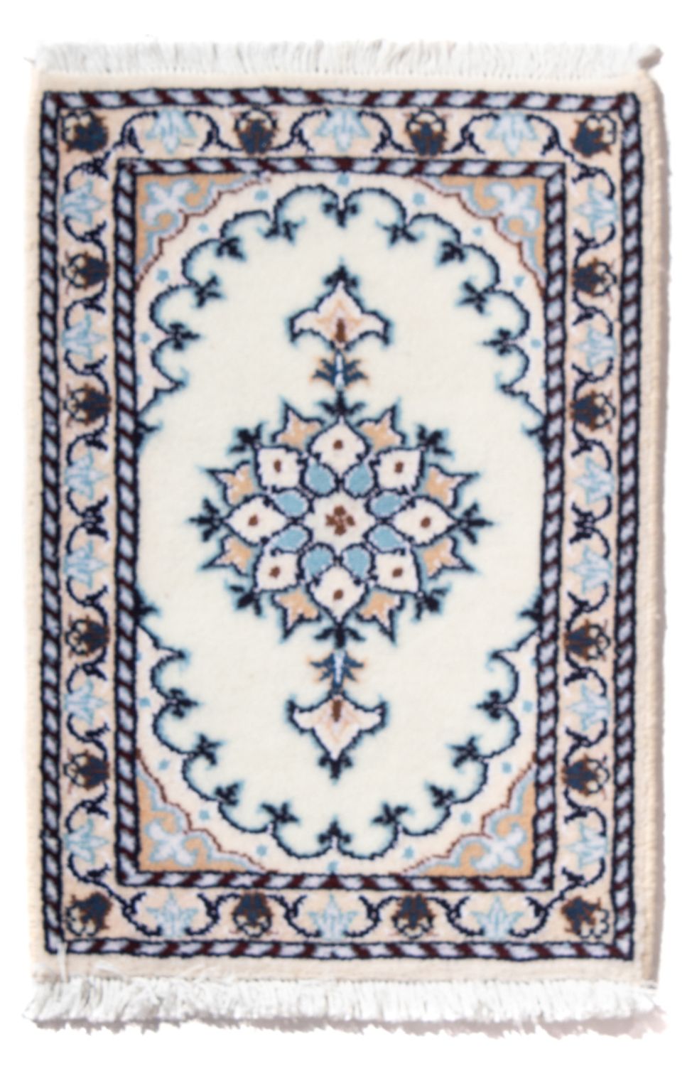 Alfombra persa - Nain - 60 x 40 cm - azul claro