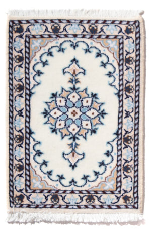 Alfombra persa - Nain - 60 x 40 cm - azul claro