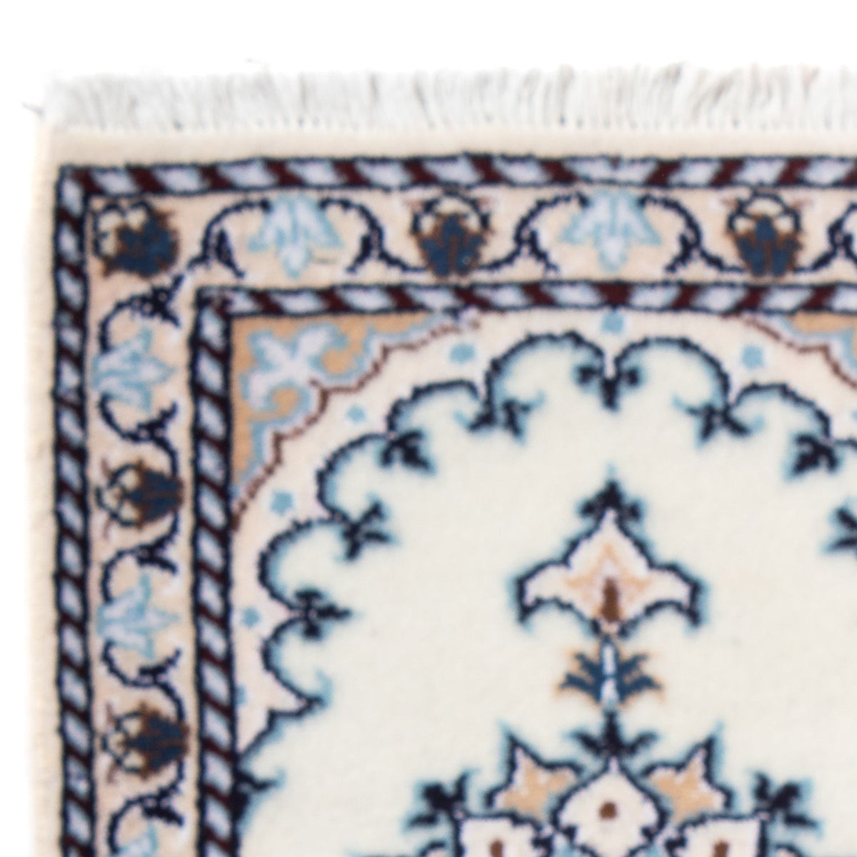 Alfombra persa - Nain - 60 x 40 cm - azul claro