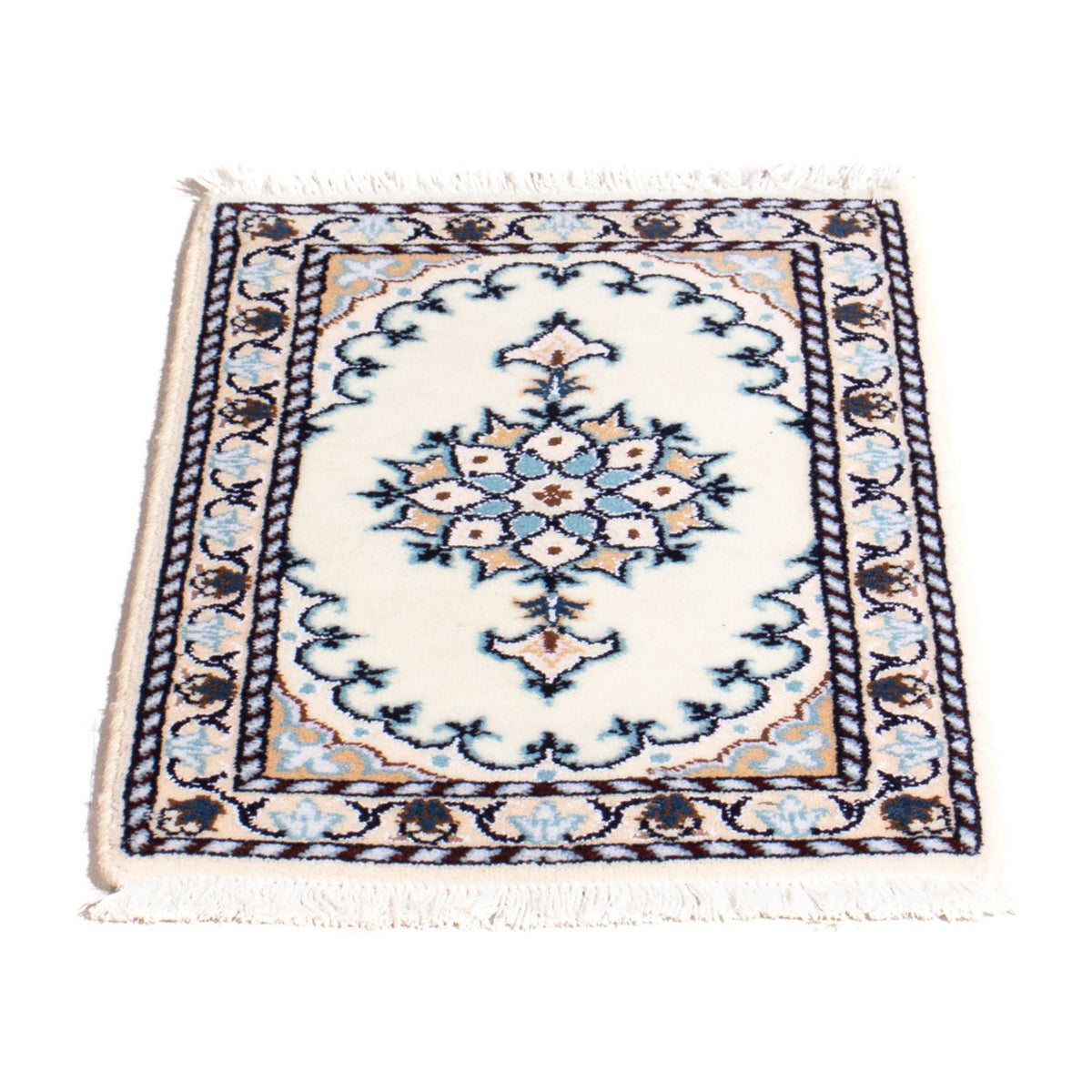 Alfombra persa - Nain - 60 x 40 cm - azul claro