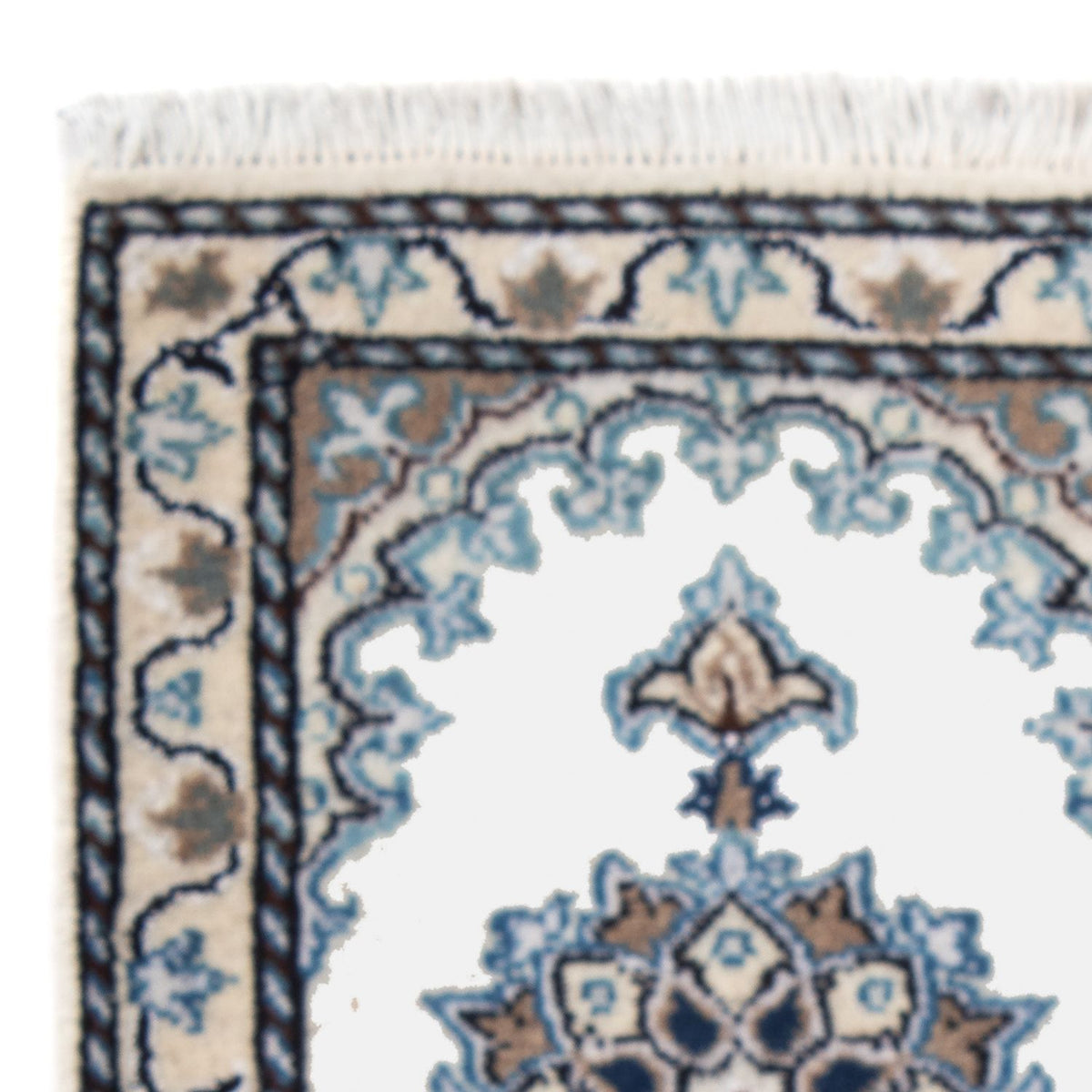 Alfombra persa - Nain - 60 x 40 cm - azul claro