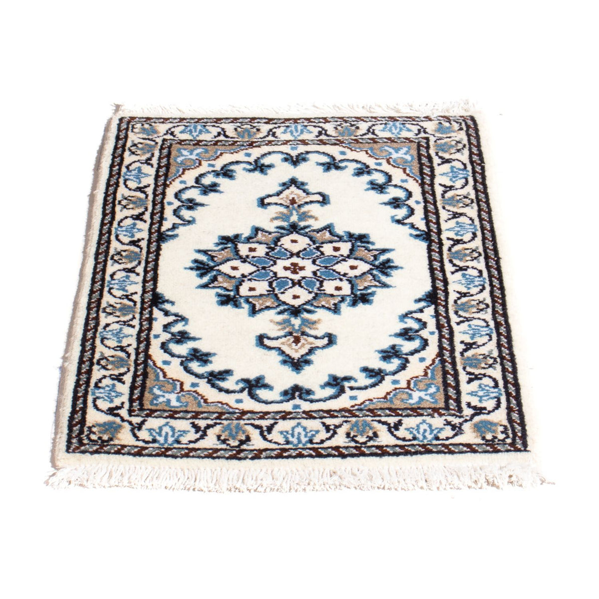 Alfombra persa - Nain - 60 x 40 cm - azul claro