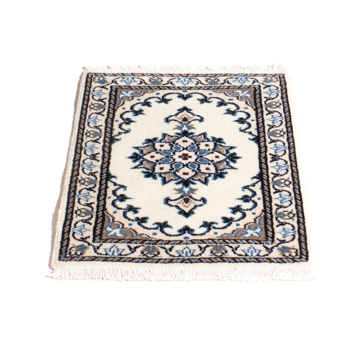 Alfombra persa - Nain - 60 x 40 cm - azul claro