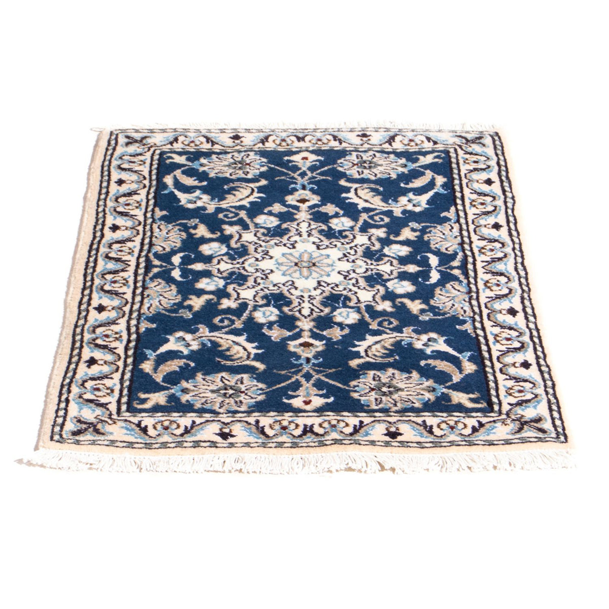 Alfombra persa - Nain - 90 x 60 cm - azul