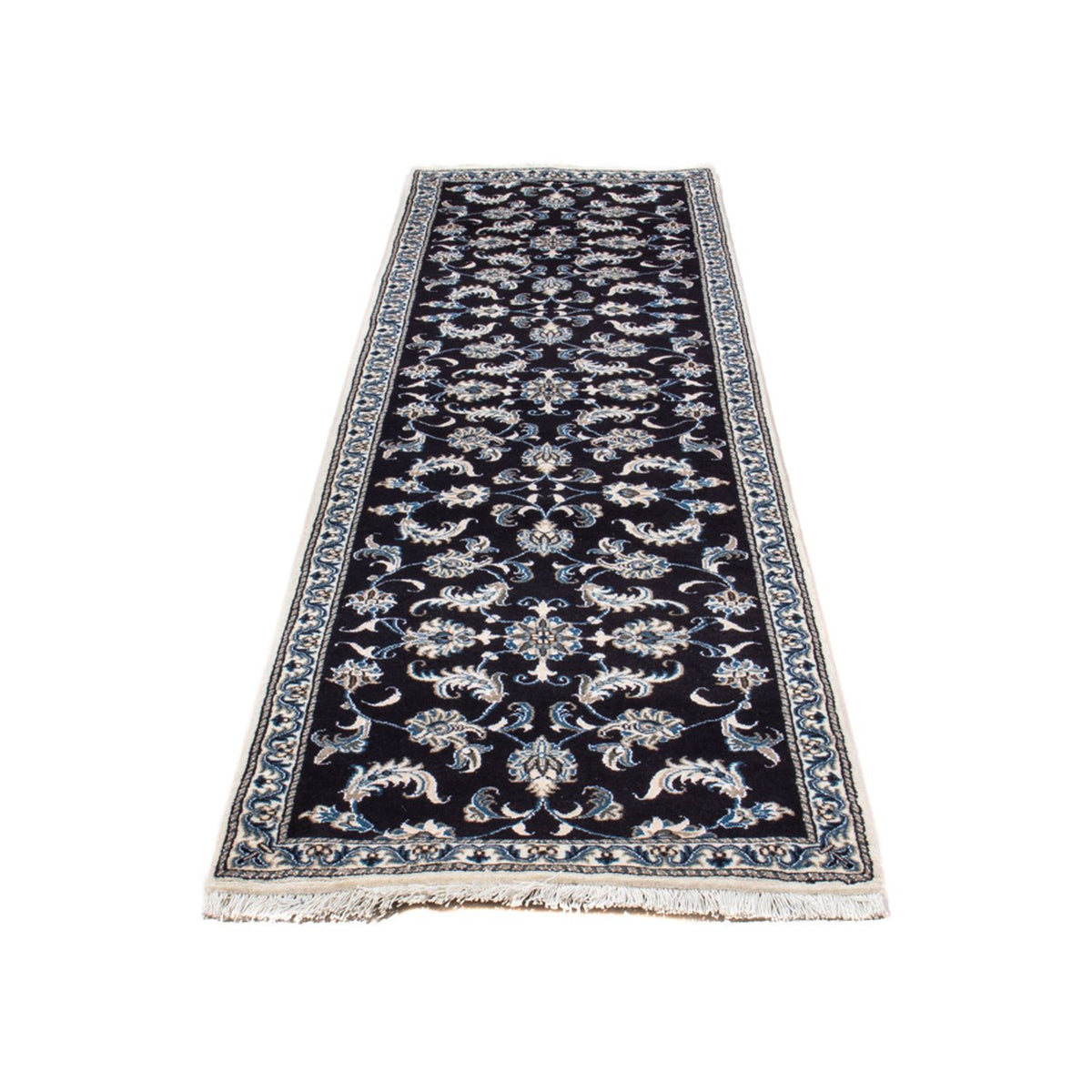 Alfombra de pasillo Alfombra persa - Nain - 291 x 78 cm - azul oscuro