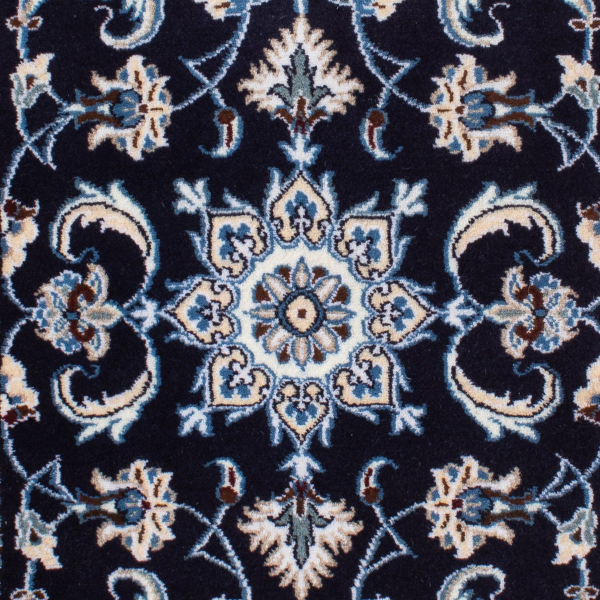 Alfombra persa - Nain - 140 x 68 cm - azul oscuro