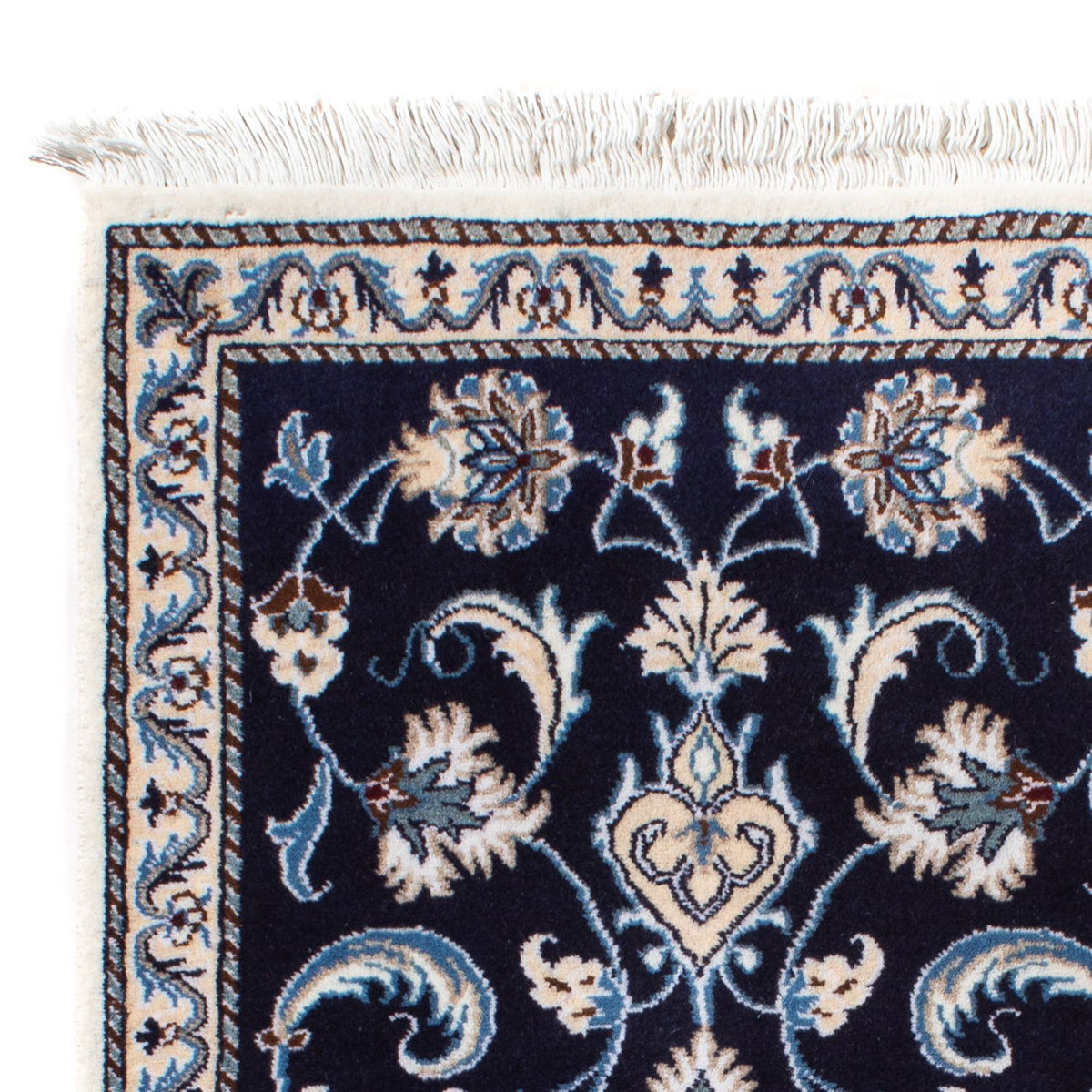 Alfombra persa - Nain - 140 x 68 cm - azul oscuro
