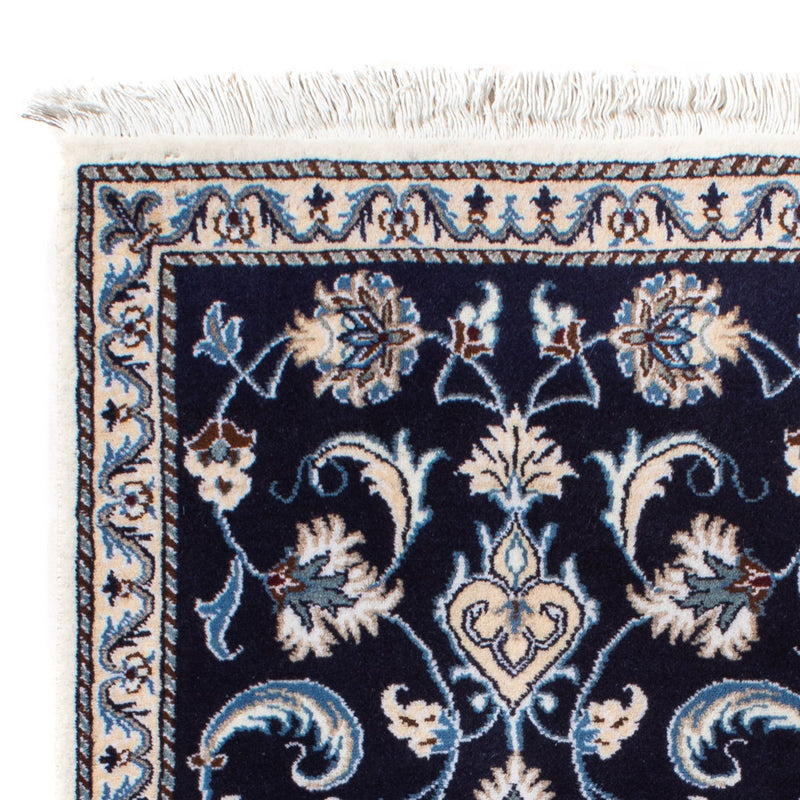 Alfombra persa - Nain - 140 x 68 cm - azul oscuro