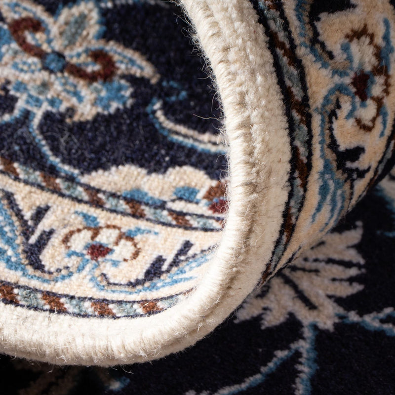 Alfombra persa - Nain - 140 x 68 cm - azul oscuro