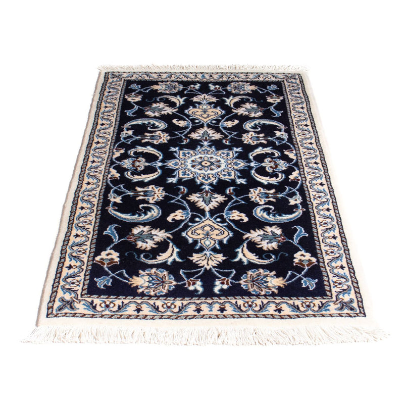 Alfombra persa - Nain - 140 x 68 cm - azul oscuro