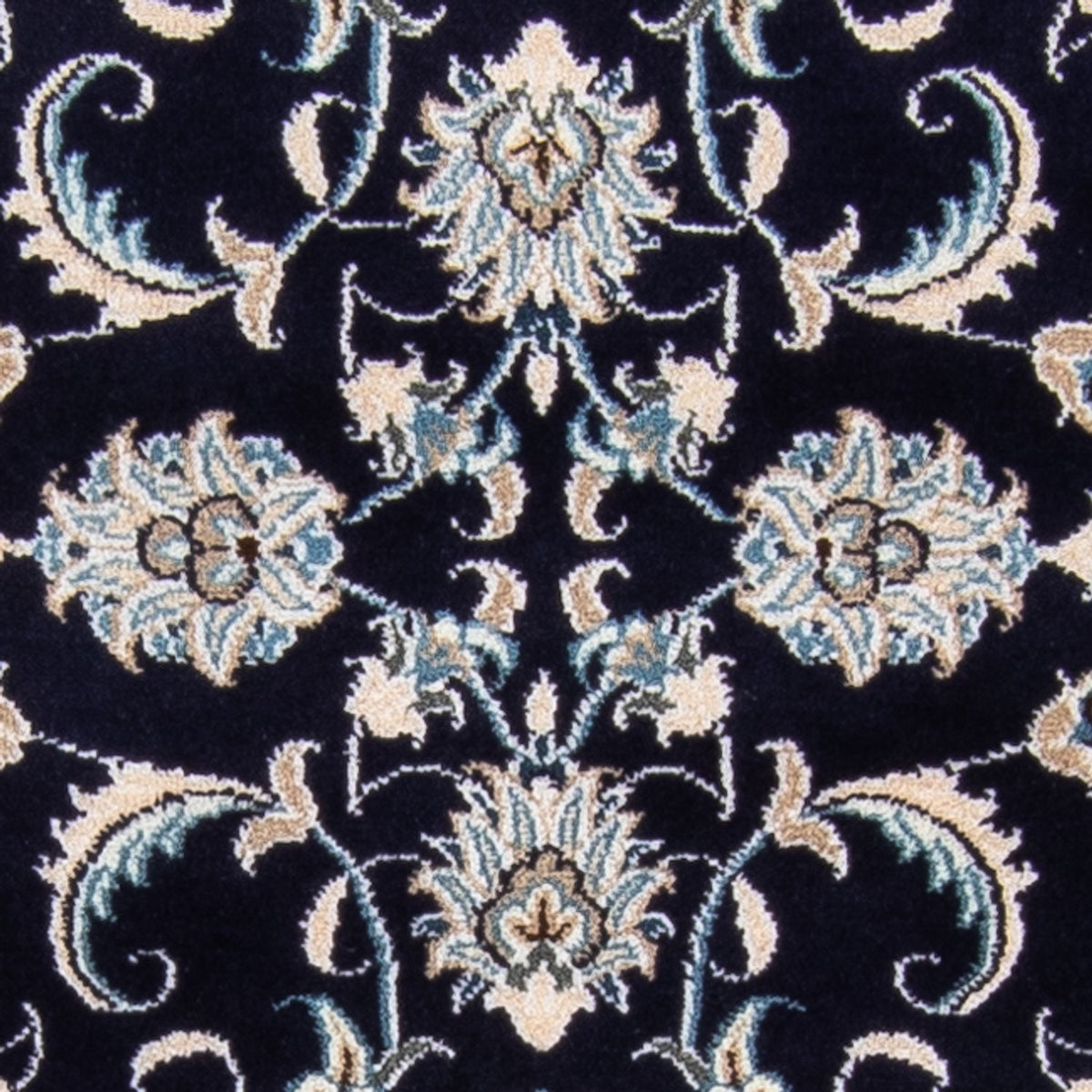 Alfombra persa - Nain - 134 x 71 cm - azul oscuro