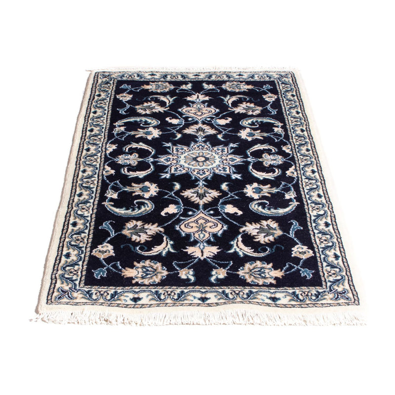 Alfombra persa - Nain - 141 x 72 cm - azul oscuro