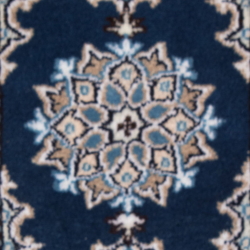 Alfombra persa - Nain - 60 x 40 cm - azul oscuro