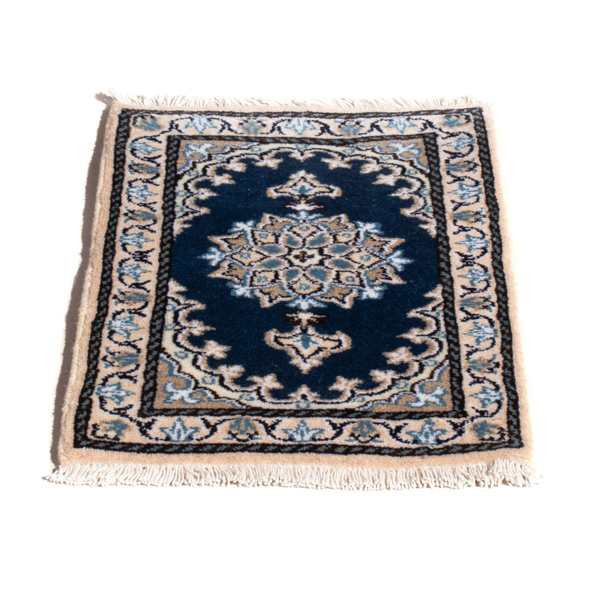 Alfombra persa - Nain - 60 x 40 cm - azul oscuro