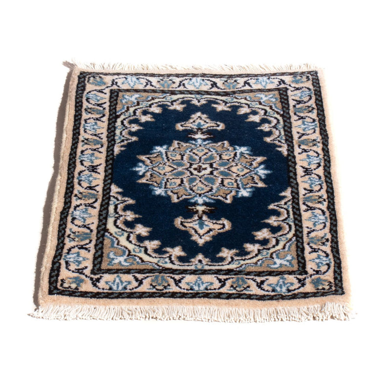 Alfombra persa - Nain - 60 x 40 cm - azul oscuro