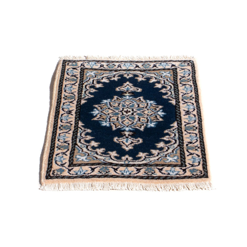 Alfombra persa - Nain - 60 x 40 cm - azul oscuro