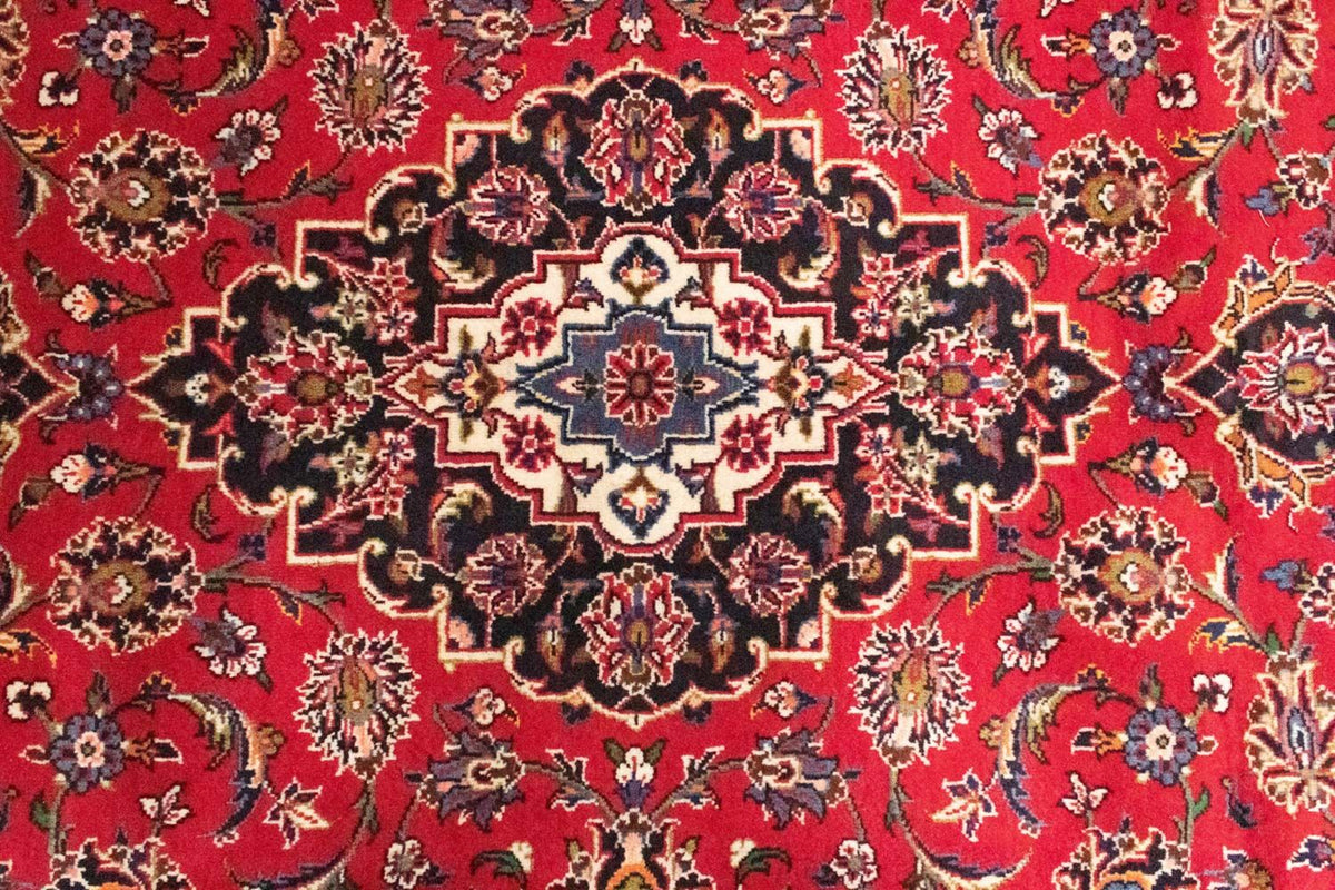 Alfombra persa - Keshan - 303 x 202 cm - rojo