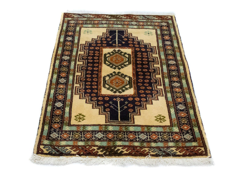 Alfombra Turkaman - 91 x 64 cm - azul