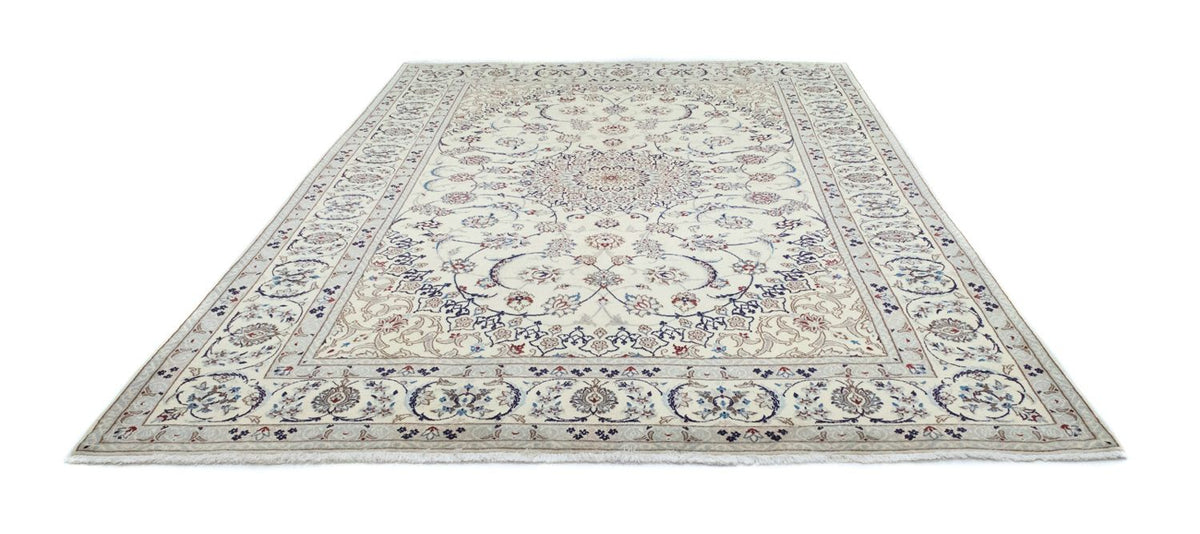 Alfombra Persa - Nain - Real - 305 x 208 cm - blanco natural