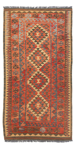 Alfombra de pasillo Alfombra Kelim - Splash - 206 x 98 cm - multicolor